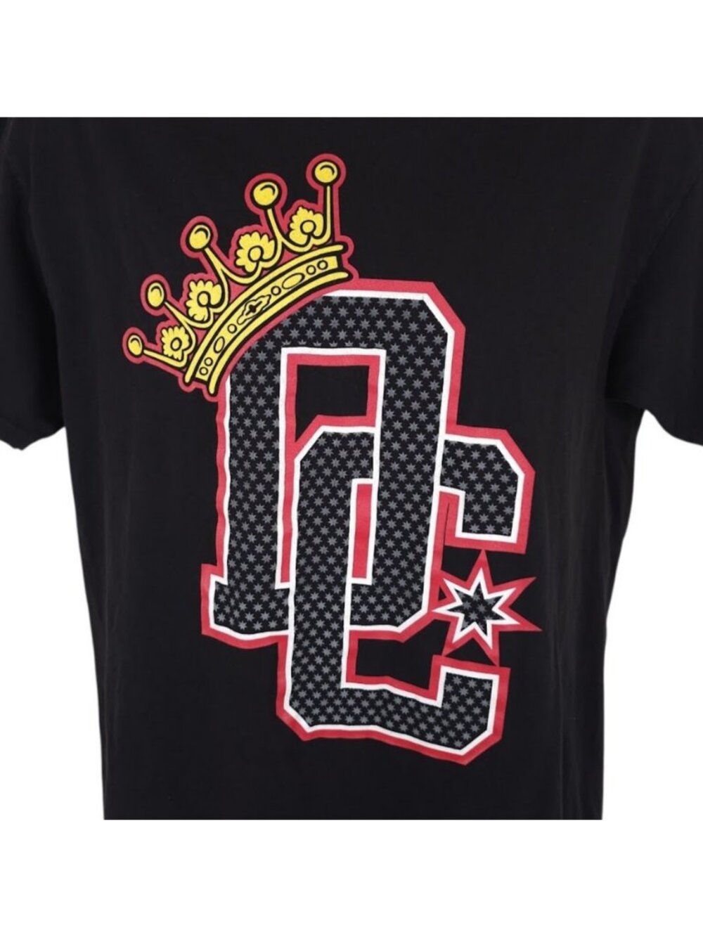 DC Skater T Shirt Mens Size Medium Black King Crown Streetwear